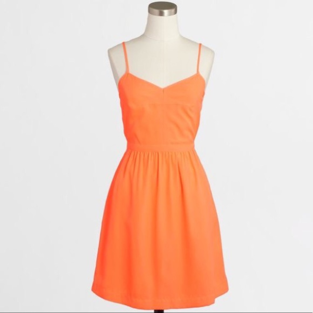 J. Crew Orange Strappy Dress Preppy Size 8